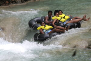 Picture of White River Tubing with tourists enjoying the tranquil scenery