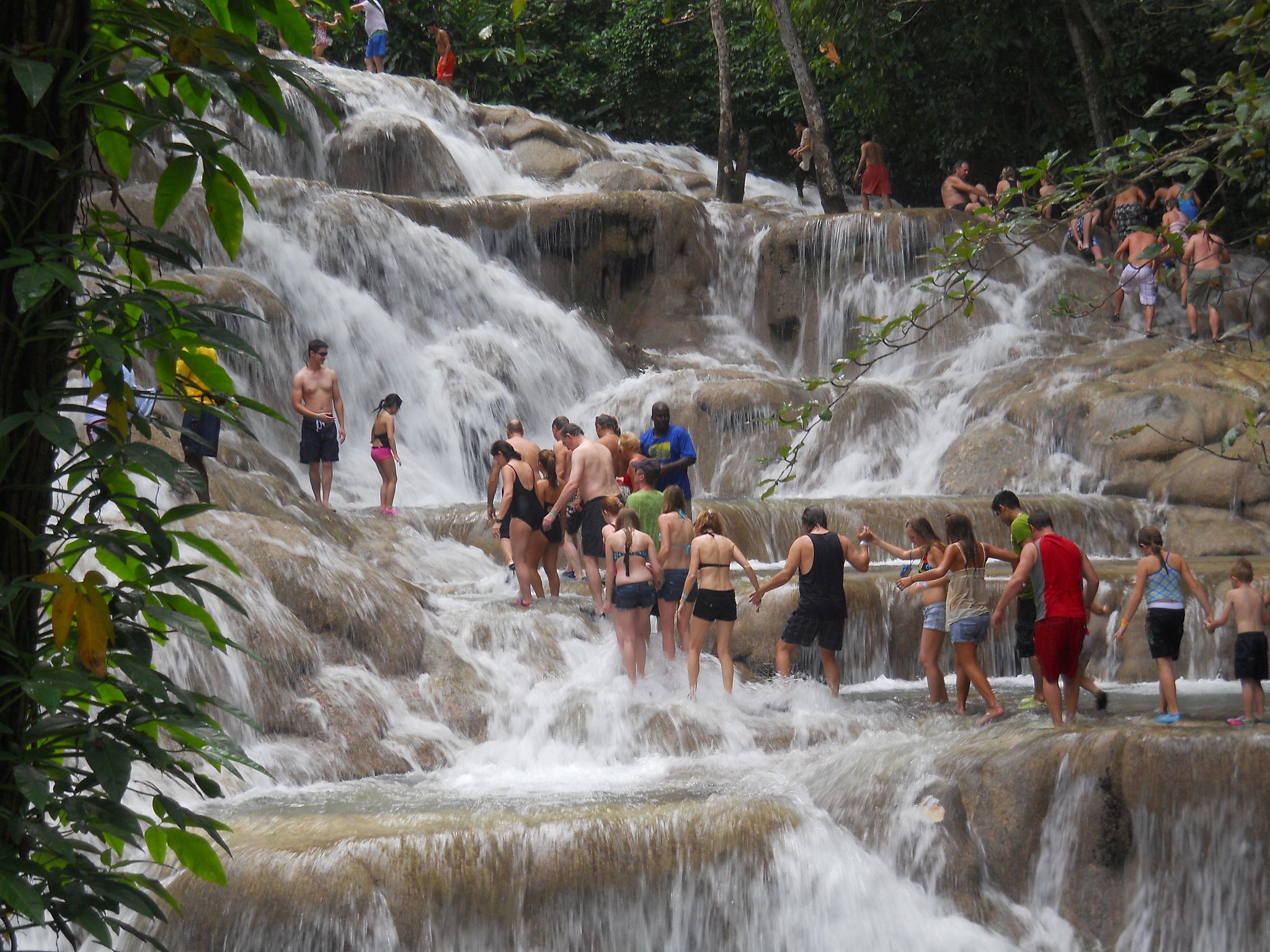 Visitors Climbing Dunn's River Falls – Exciting Ocho Rios Adventure